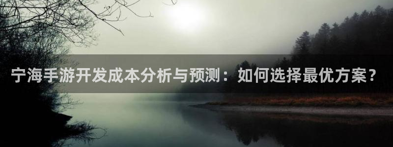 恒盛娱乐官网：宁海手游开发成本分析与预测：如何选择最优方案？